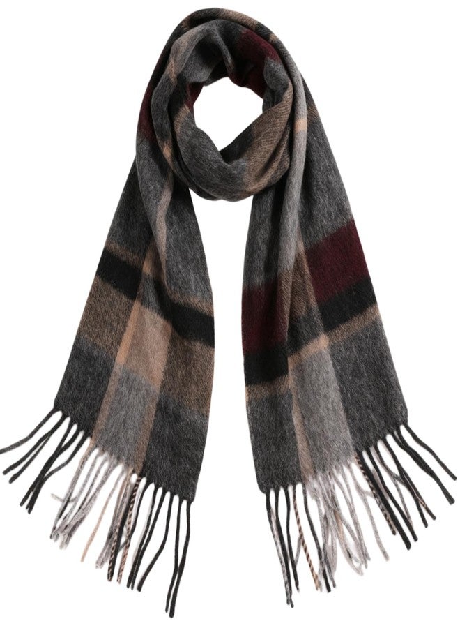 SKNSOFT Winter Wool Plaid Scarf for Men,Women Fashion Tartan Wrap Checkered Scarves - Image 1